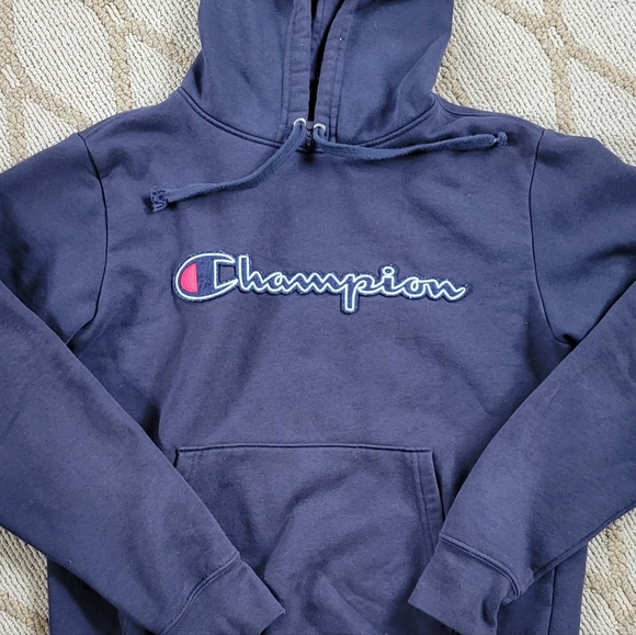 Navy Champion hoodie sz S - Picture 1 of 3
